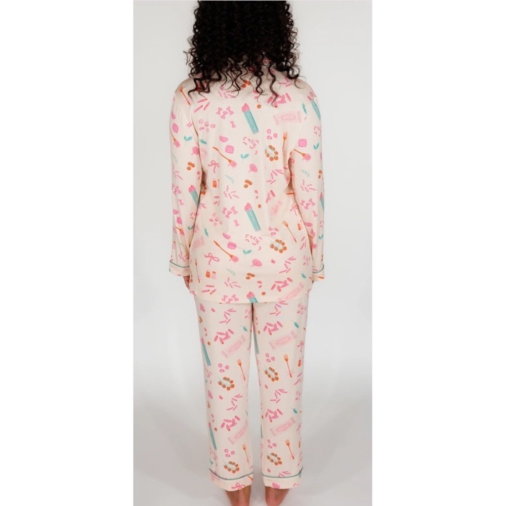In My Sundays Pasta La Vista Pajama Set Pink XL New With Tags - Picture 2 of 7